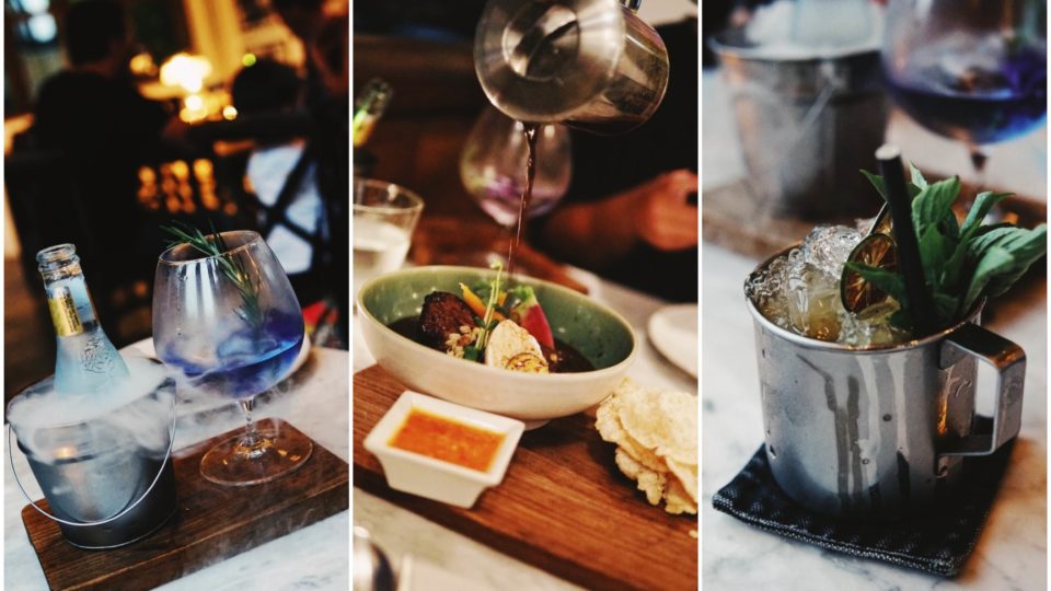 From left to right: Hujan G&T, 48-hour Rawon, Thai Basil Mule. Photos: Coconuts Bali