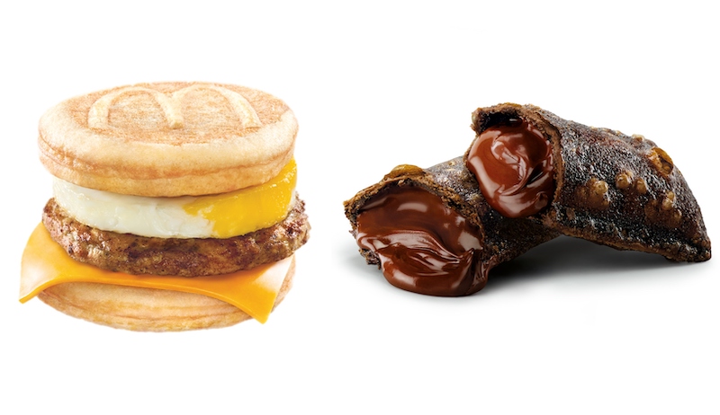 Sausage McGriddles with egg and chocolate pie. Photos: McDonald’s Singapore