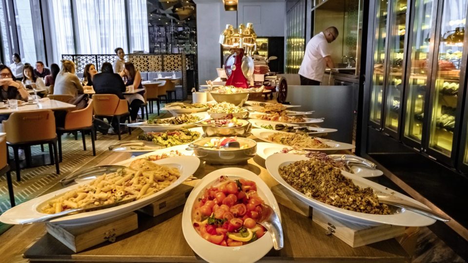 The spread of cold plates at Porterhouse’s Sunday roast brunch buffet. Photo: Tomas Wiik