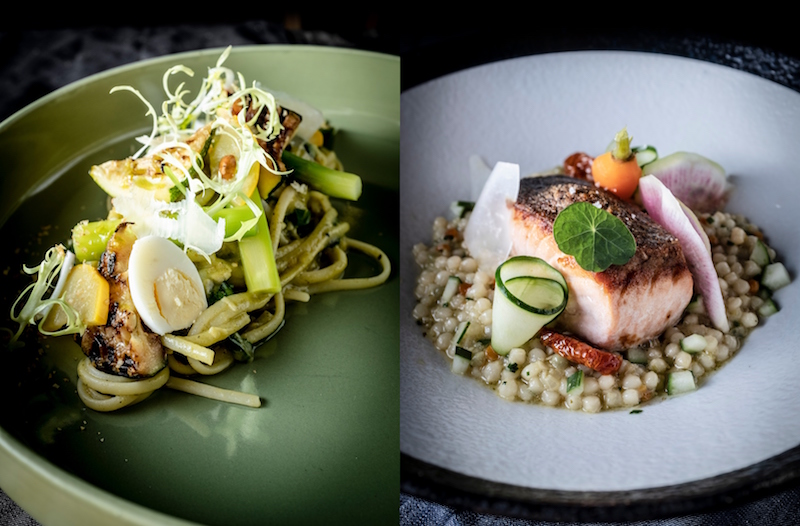 Zucchini pasta and Salmon & Pearl. Photo: 51 Soho