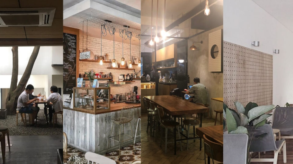 Our selections of the best working cafes in Jakarta. Photos: Instagram/@kopimanyar, Instagram/@pigeonholecoffee, Nadia Vetta Hamid/Coconuts Media, kroma.id