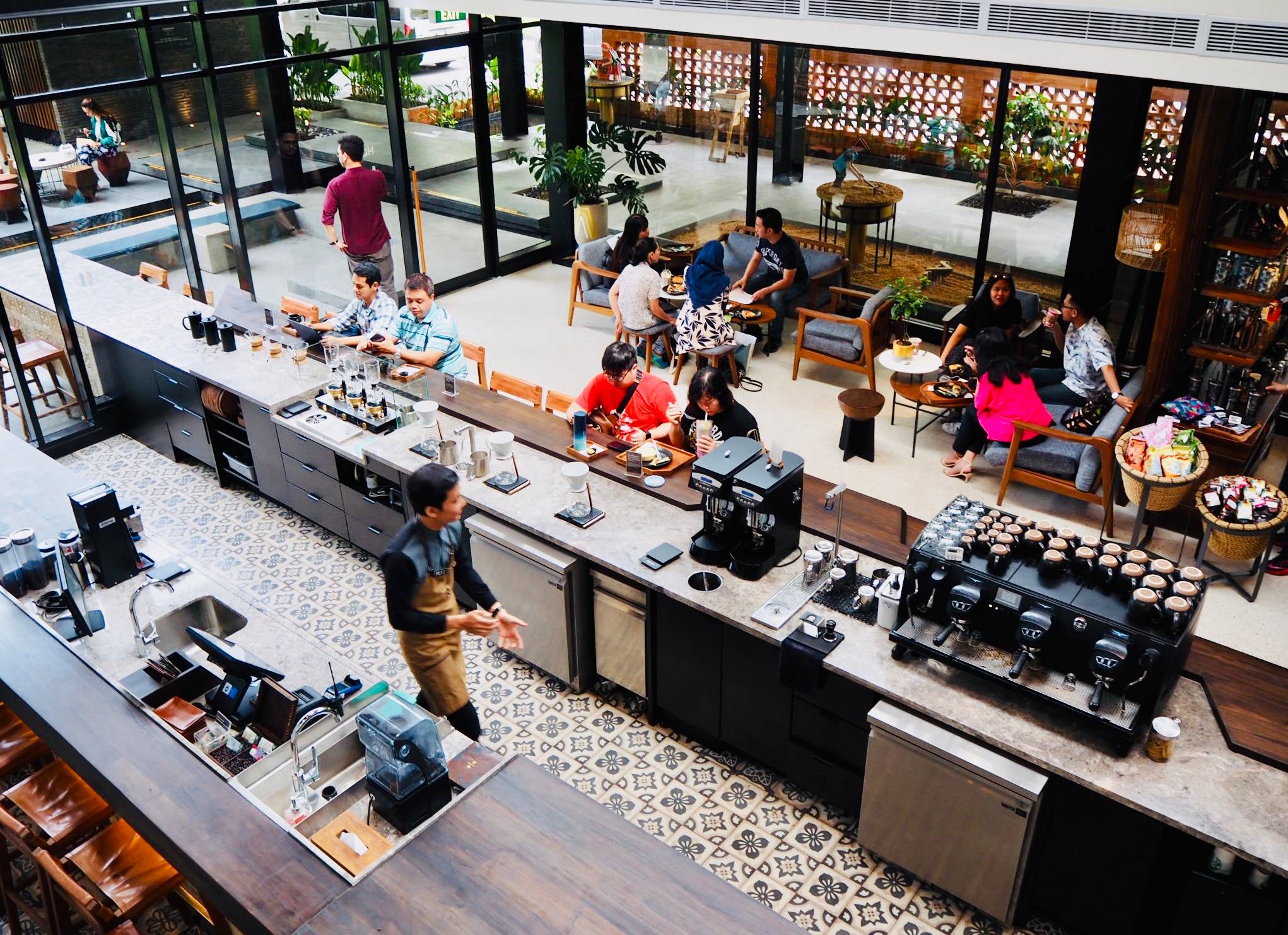 View of the brew bar from the stairs. Photo: Coconuts Bali