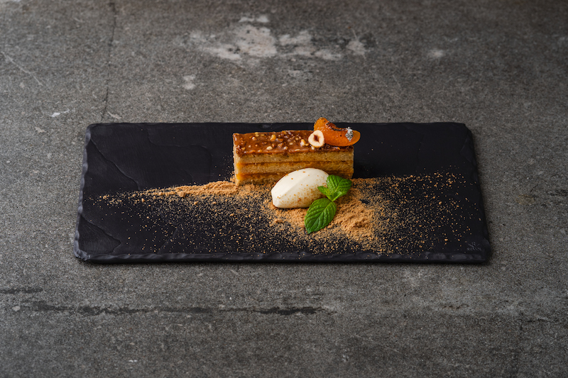 Hazelnut and apricot gateau. Photo: The Knolls