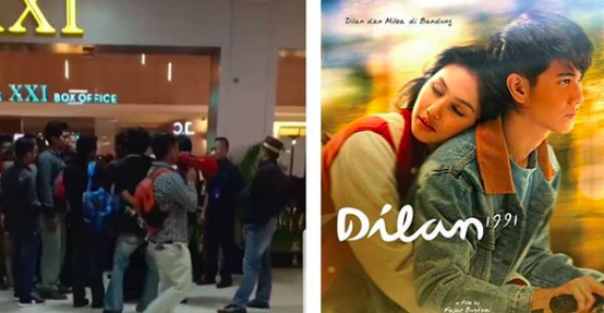 Students protesting against Indonesian teen flick ‘Dilan 1991’ in Makassar, South Sulawesi. Photo: Instagram