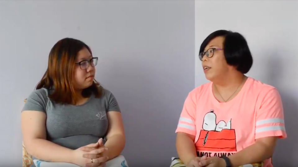 A single mother (right) shares her story about raising her daughter (left) alone while transitioning from man to woman. (Photo: YouTube screengrab)
