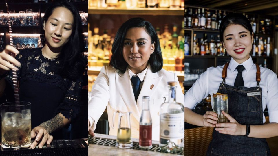 Hong Kong speakeasy Stockton will be celebrating International Womens’ Day by hosting three of Hong Kong and Singapore’s best bartenders. From left to right, they are Arlene Wong (The Pontiac), Yana Kamaruddin (Atlas, Singapore), and Michelle Ki (Chihuly Lounge, Singapore). Photos via Facebook.