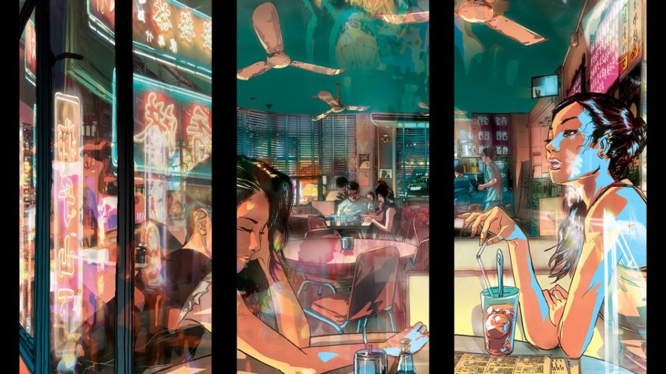 “A Night Out” by Jonathan Jay Lee, one of many illustrations that will be on display at a pop-up exhibition by Soho art space Chez Trente. Photo: Chez Trente