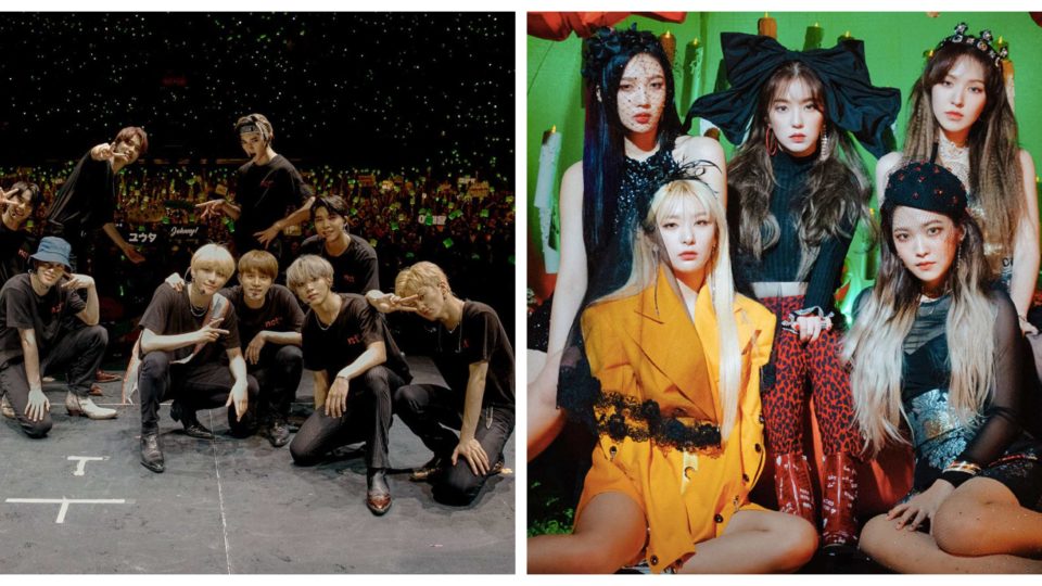 Image composite: NCT 127/Twitter, Red Velvet website.