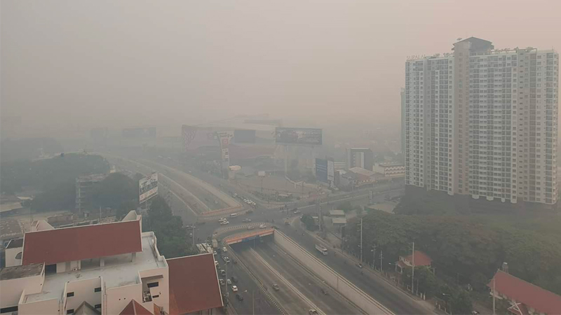 The view Tuesday in Chiang Mai city. Photo: JupjangJarr / Twitter
