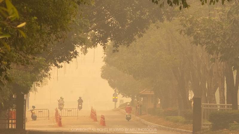 Hazy Chiang Mai. Photo: Facebook/ MFU Photoclub
