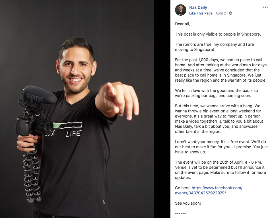 Screengrab from Nas Daily's Facebook page