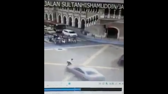 via CCTV of the incident 