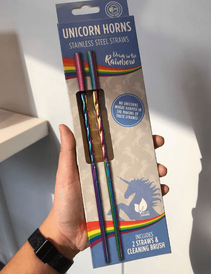 Stainless Steel Straws Unicorn Horns PHP320/US.13. Photo: Kaka Corral