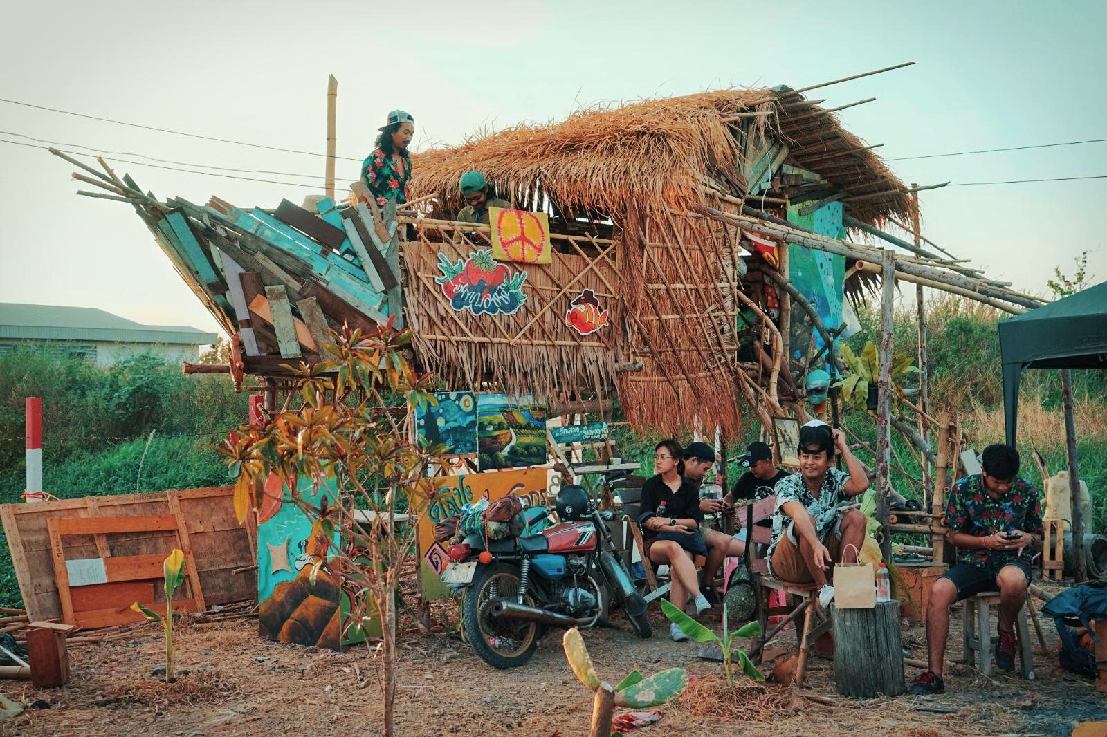 A wooden structure on the outskirts of the venue