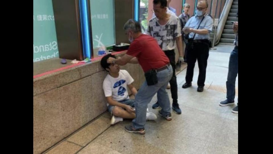 A man who was allegedly beaten for divulging “Avengers: Endgame” spoilers on opening night … or was he? Photo via LIHKG.