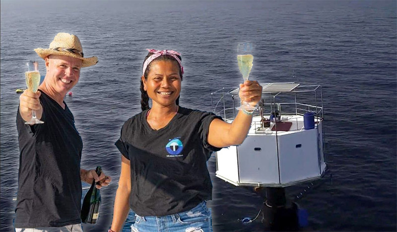 Bitcoin evangelists and ‘seasteaders’ Chad Elwartowski and Nadia Thepdet. Original images: BitcoingirlThailand/Instagram