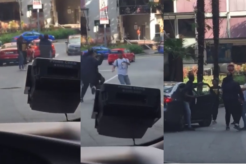 A gang fight with a knife broke out in borad daylight in the Orchard Road shopping belt. (Photo: Beh Chia Lor / Facebook)