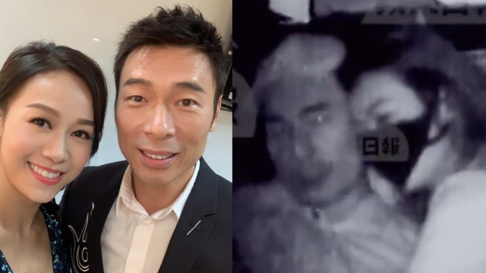 Andy Hui with Jacqueline Wong. The pair, both of whom are in relationships, were caught on camera making out in the backseat of a car. Photos and screengrabs via Instagram and Apple Daily video.