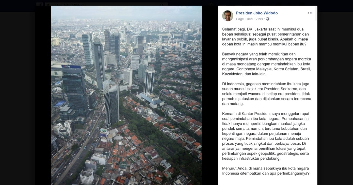 Screenshot: President Joko Widodo / Facebook 
