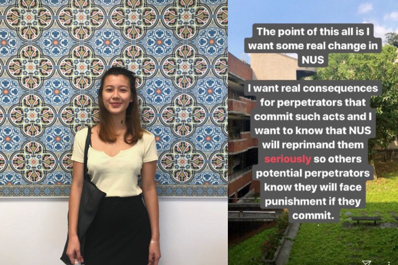 Singaporean undergrad Monica Baey is speaking up about the sexual harrassment she faced in campus and her grouses about the lack of severe punishment given to her perpetrator. (Photo: @monicabaey/Instagram)