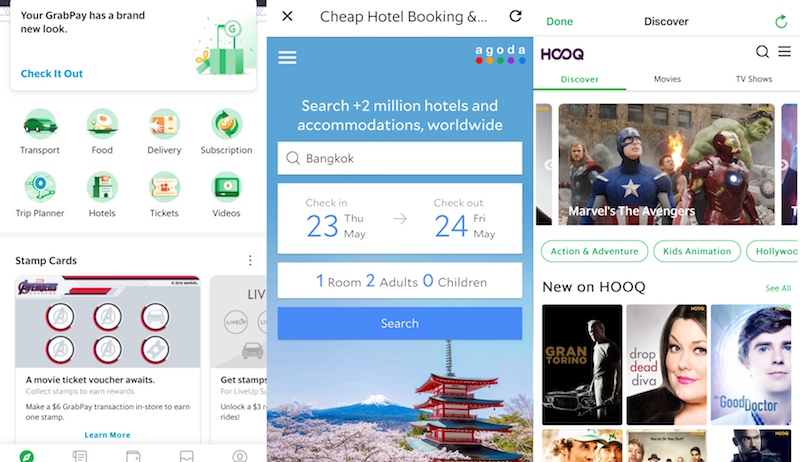 Photos: Screengrabs of app from Grab