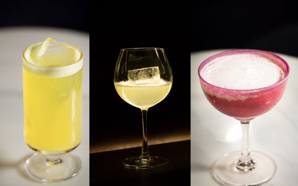 (From left to right) a selection of cocktails on offer at The Sea, Cocktails #1, 5, and #3. Photos via Forks and Spoons.