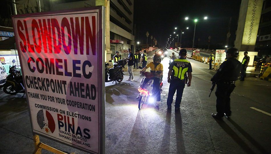 A checkpoint in Mindanao, considered an election hotspot by the Commission on Elections. Photo: ABS-CBN News