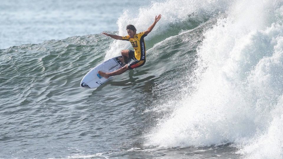 Balinese surfer Rio Waida edged out 2018 world champ Medina and Deivid Silva on May 13. Photo: Rio Waida / Facebook 