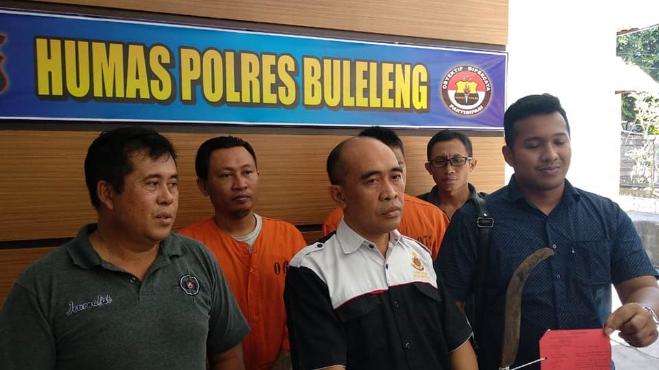 Dewa Putu Witana, who filed a report with the Buleleng Police, claiming to be the victim, is now named 
a suspect. Photo: Polres Buleleng / Facebook