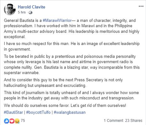 Photo: Harold Clavite's Facebook account
