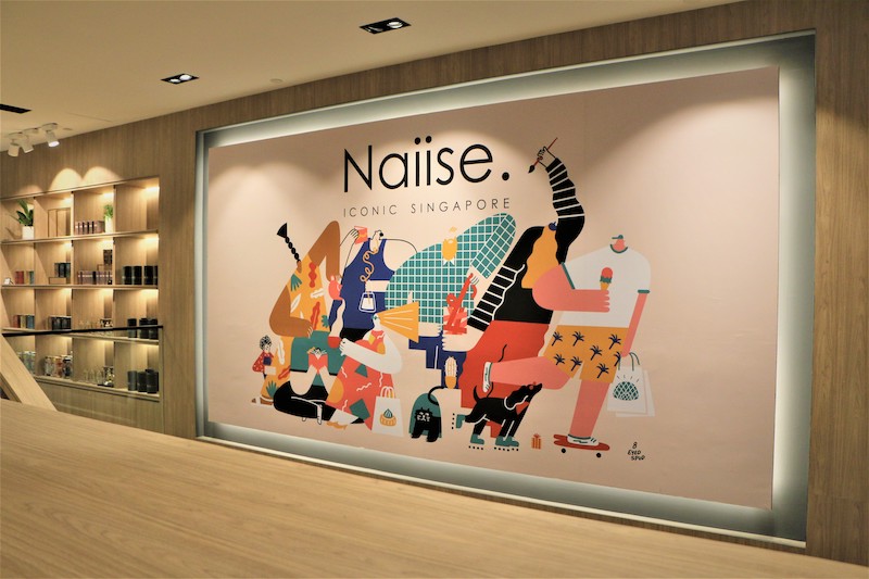 A mural designed by Jacqueline Goh and Natalie Kwee of 8eyedspud. Photo: Naiise