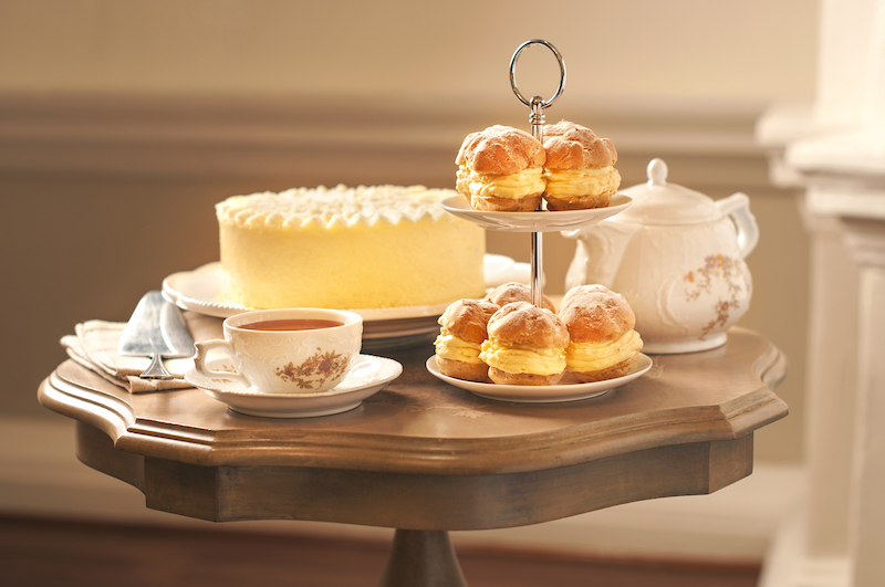 Durian puffs and mousse cake. Photo: Goodwood Park Hotel