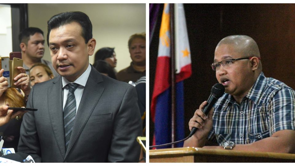 Senator Antonio Trillanes and Peter Advincula (right). Photo: George Calvelo and Jonathan Cellona/ABS-CBN News 