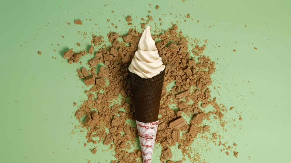 The Choc Nut soft serve ice cream on a cone. (Photo: The Lost Bread)