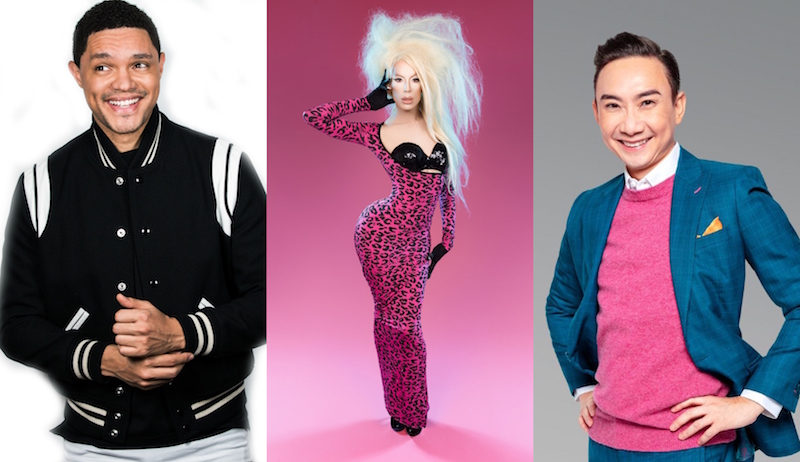 Trevor Noah, Alaska, and Hossan Leong. Photos: LAMC Productions, Kyle Jackson & Hossan Leong/Facebook