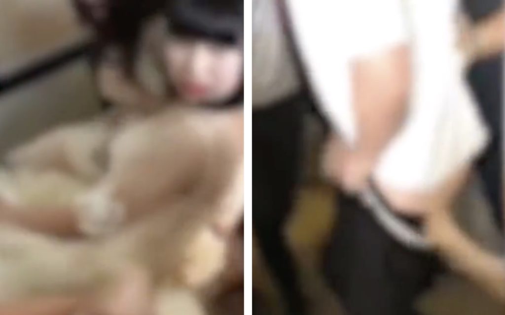 Netizens in the mainland have expressed outrage over a video showing a wedding hazing ritual where a group of men forced themselves onto the bridesmaids. Screengrab via Miaopai.