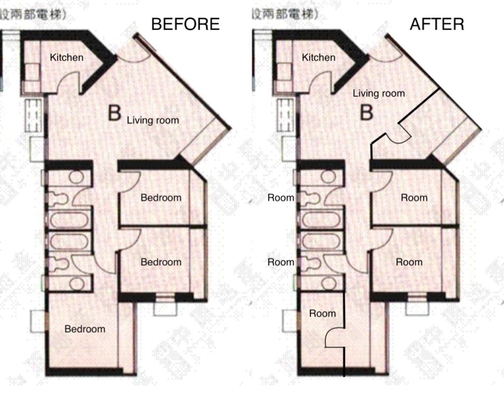 A floor plan of the sub-divided apartment at Locwood Court in Kingswood Villas. Screenshot via Centadata.