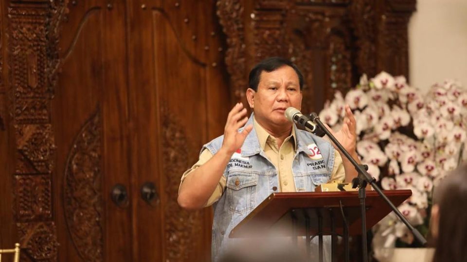 Presidential candidate Prabowo Subianto. Photo: @Prabowo / Instagram