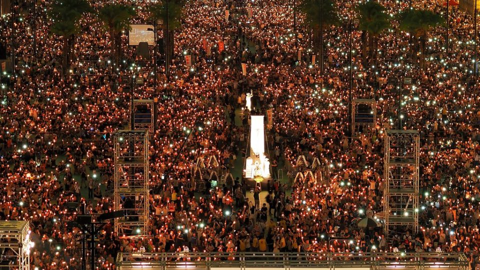 Tens of thousands fill Hong Kong’s Victoria Park last year at a vigil commemorating the Tiananmen Square Massacre. Photo via Flickr/Etan Liam.