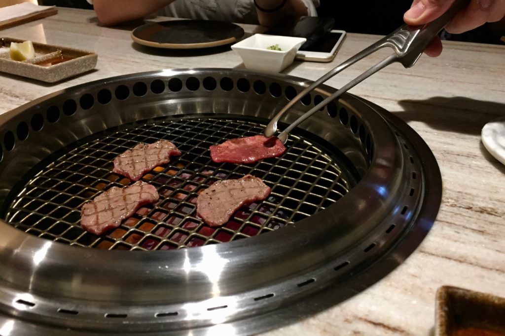 The tongue with green onion sauce at Wagyu Vanne. Photo: Stuart White