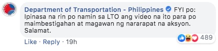 Photo: Department of Transport's Facebook page