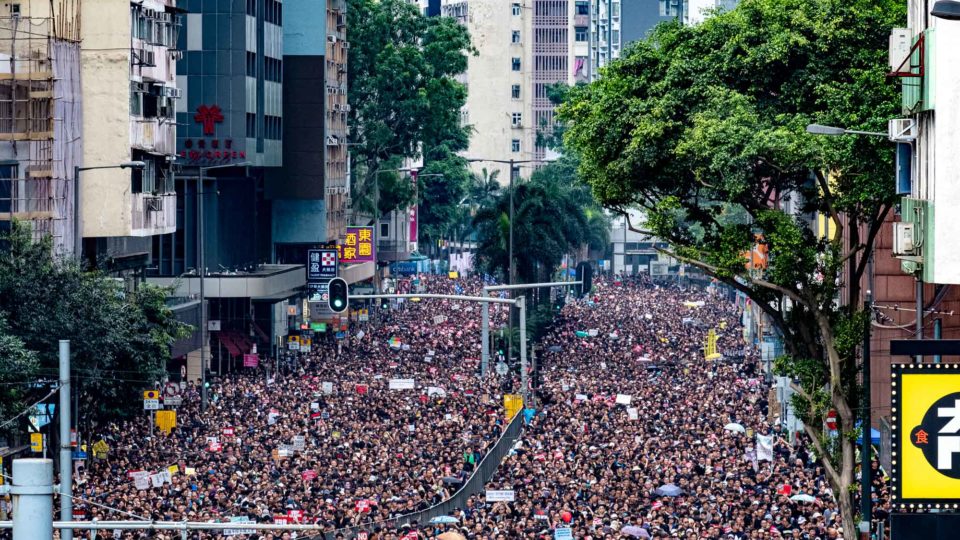 Hundreds of thousands of protesters in Wan Chai protesting the controversial extradition bill on June 16, 2019. Photo by Tomas Wiik