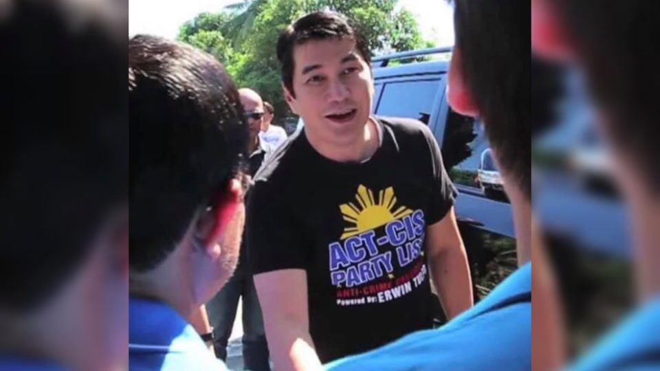 Erwin Tulfo campaigning for ACT-CIS party-list group. Photo: Tulfo’s Facebook page.