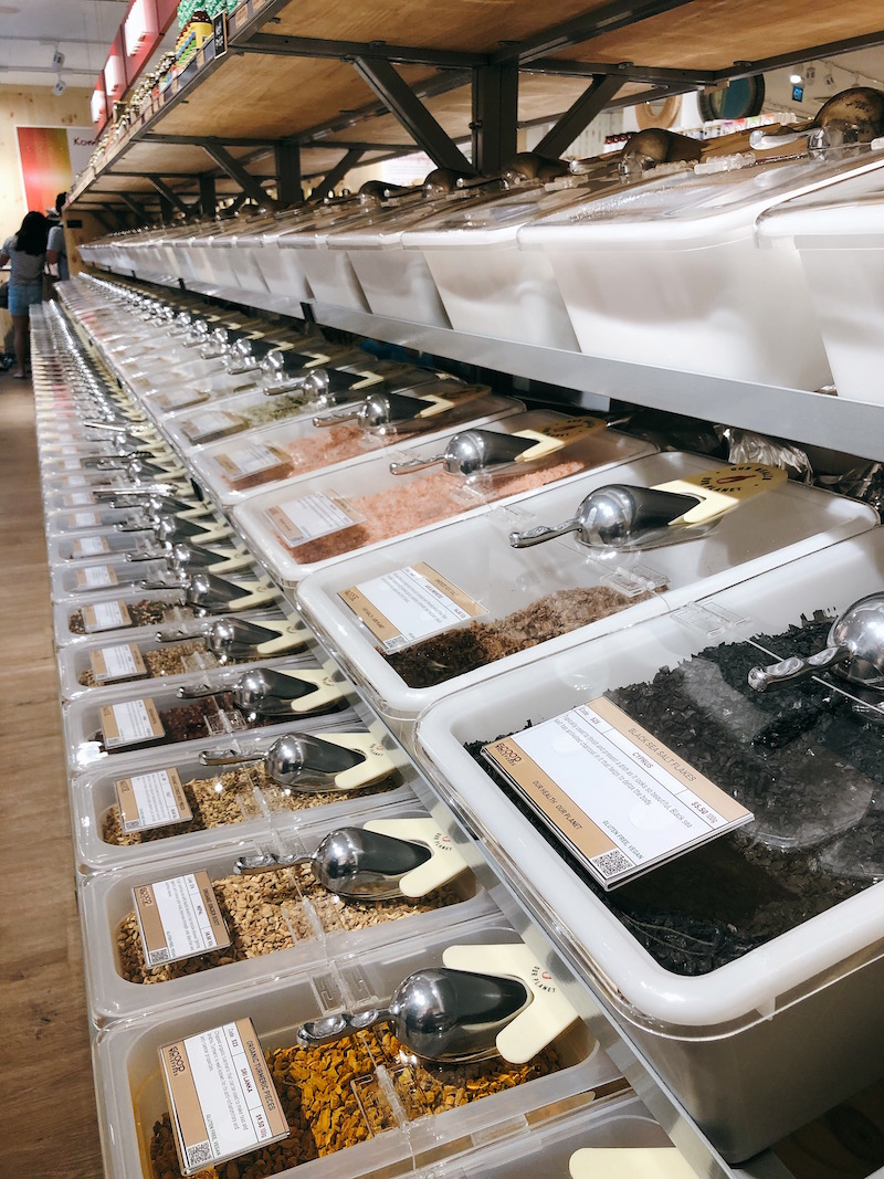 Rows upon rows of bulk bins. Photo: Coconuts Media