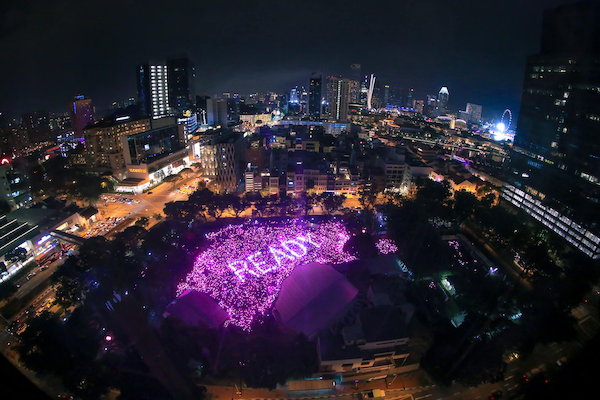 An aerial view of Pink Dot 2018 showed that the crowd was ready for change. Photo: Pink Dot