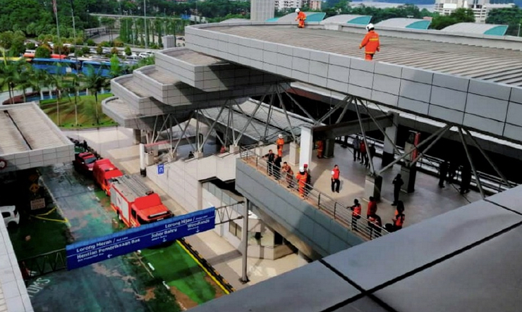 The scene at the CIQ Complex, via Fire and Rescue