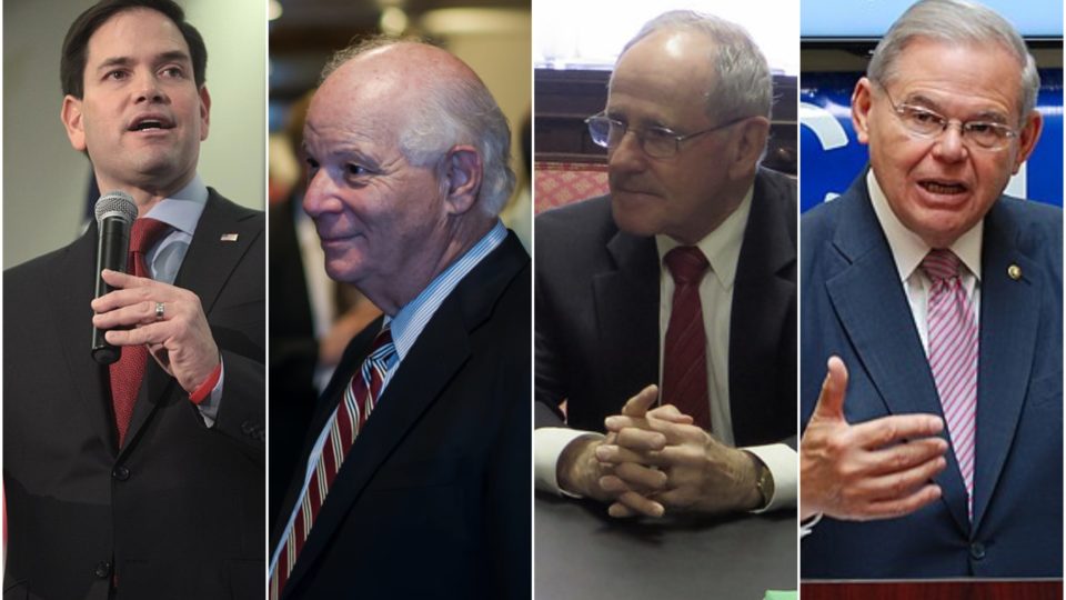 US lawmakers (left to right) Marco Rubio, Ben Cardin, Jim Risch, and Bob Menendez, who have reintroduced the Hong Kong Human Rights and Democracy Act. Photos via Flickr/WikiCommons.