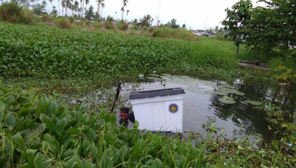 Maguindanao’s floating ballot box. Photo: ABS-CBN News/Sam Esmael’s Facebook account