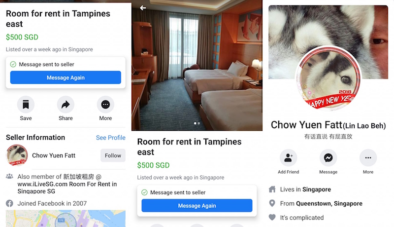 Screengrabs from Facebook