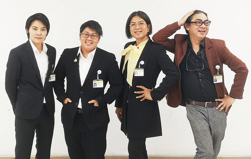 Tanwarin Sukkhapisit, second from right, is a newly elected transgender woman. Photo: Tanwarin Sukkhapisit / Facebook